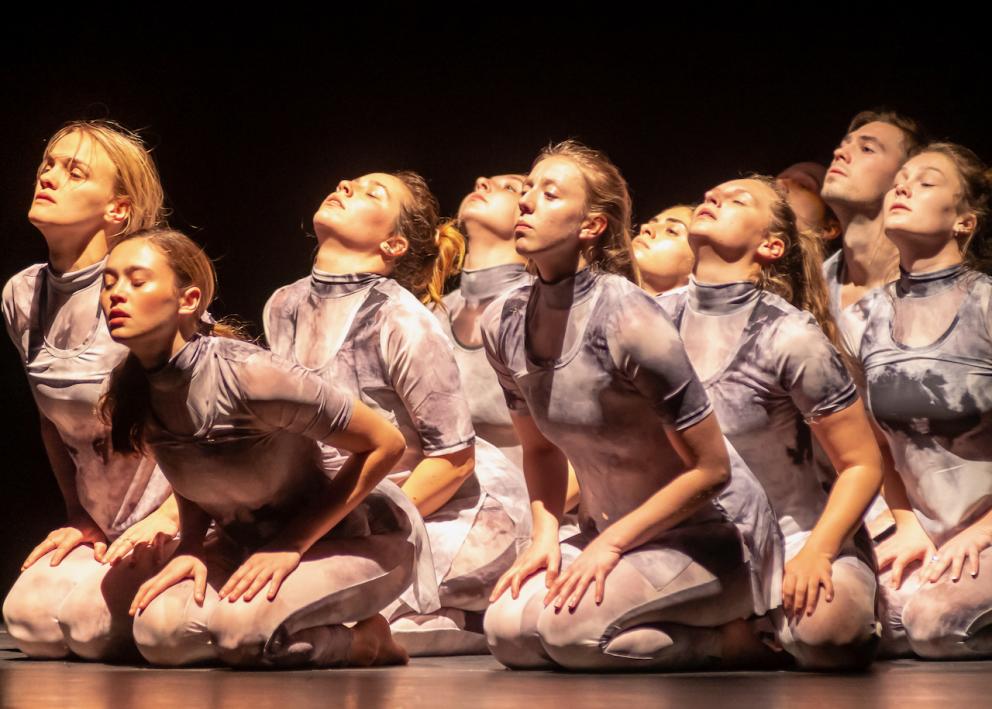 Dancers perform in "Voices"
