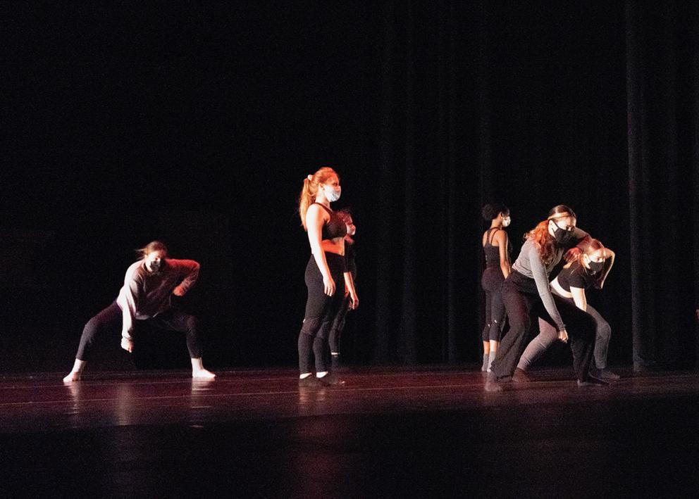 Dancers perform in "When, where does it end?"